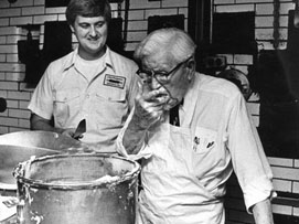 Harlan Sanders in the kitchen