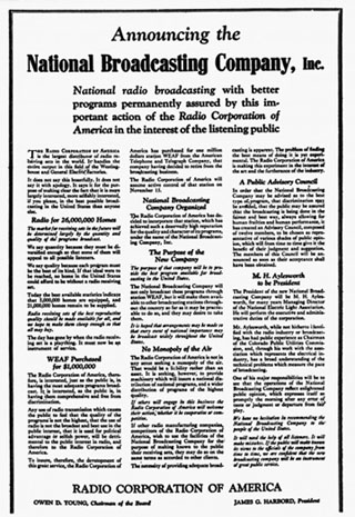 Announcing National Broadcasting Company